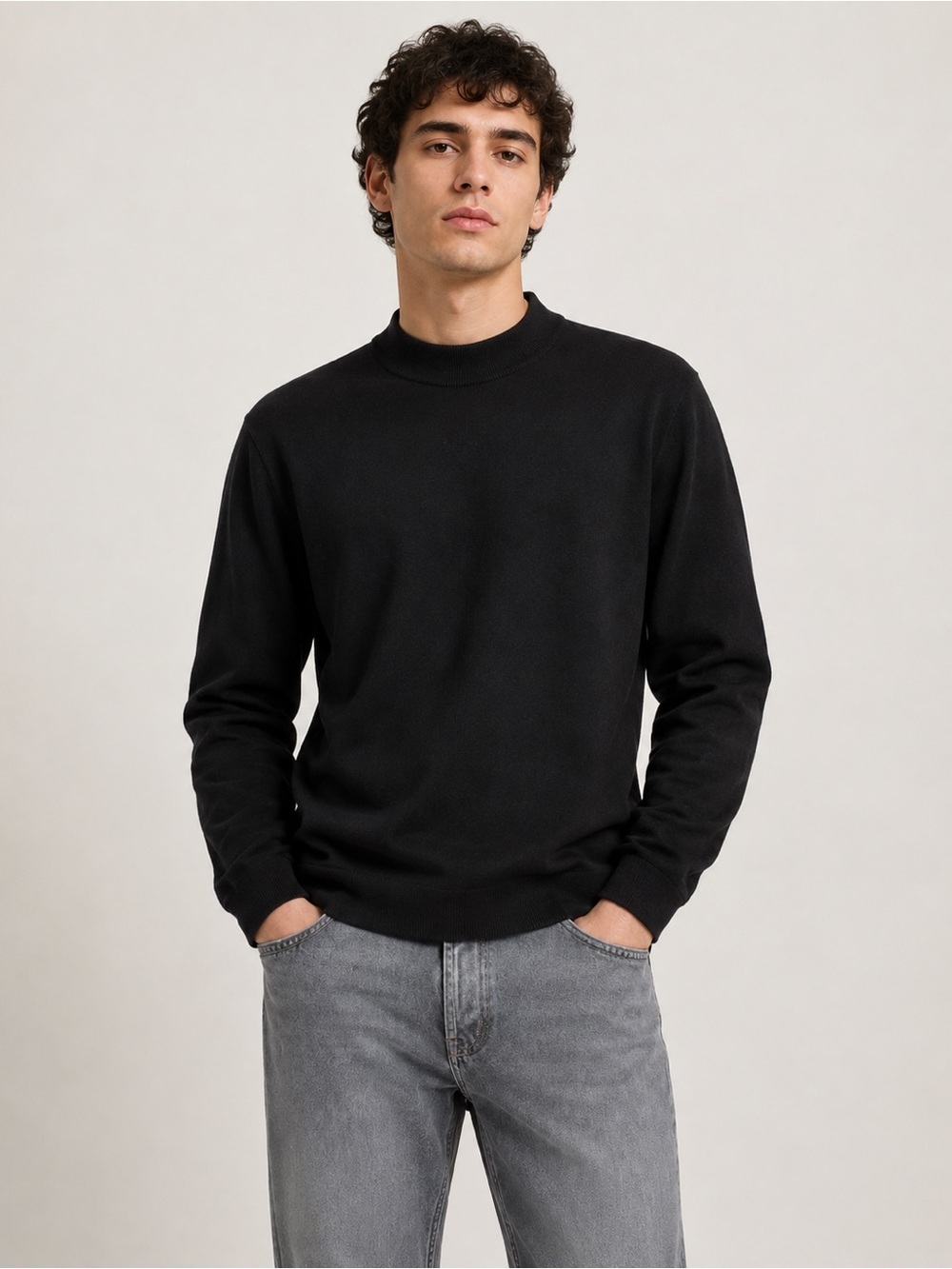 Zara black men’s wool blend sweater Large 4566/301